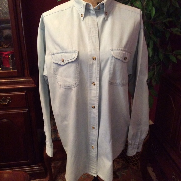 Clementine Tops - Vintage acid washed denim shirt